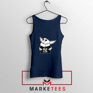 Baby Yoda Yankees Navy Blue Tank Top