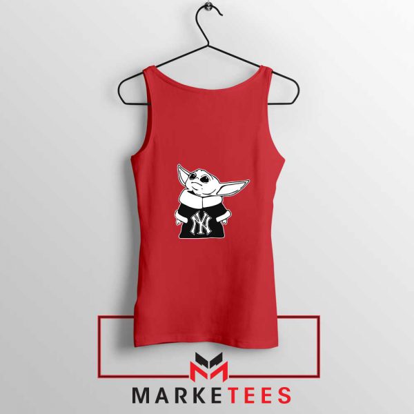 Baby Yoda Yankees Red Tank Top