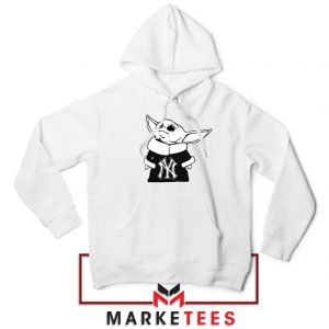 Baby Yoda Yankees White Hoodie