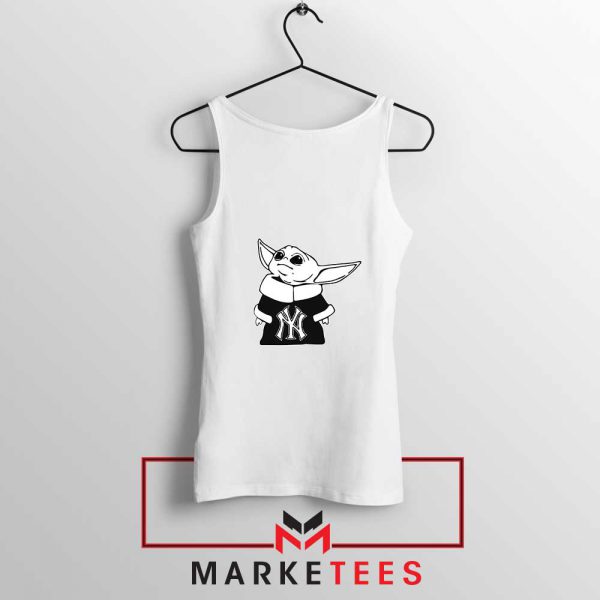 Baby Yoda Yankees White Tank Top