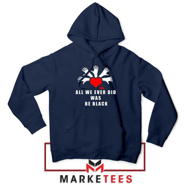 Be Black Power Navy Blue Hoodie