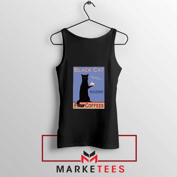 Black Cat Coffee Black Tank Top