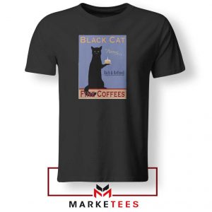 Black Cat Coffee Black Tshirt