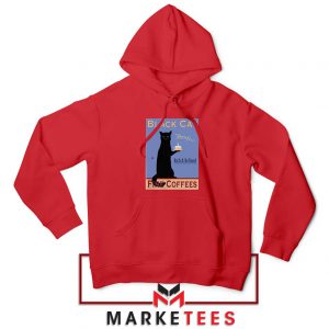 Black Cat Coffee Red Hoodie