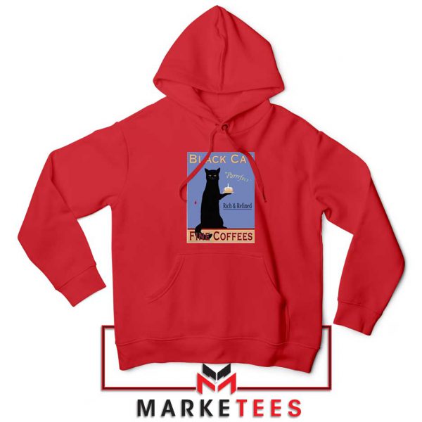 Black Cat Coffee Red Hoodie