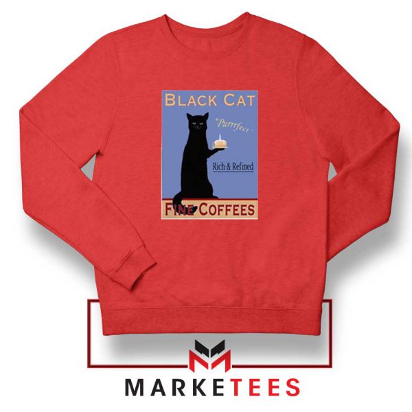 Black Cat Coffee Red Sweatshirt