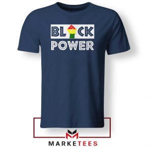 Black Power Rainbow Fist Navy Blue Tshirt
