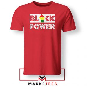 Black Power Rainbow Fist Red Tshirt