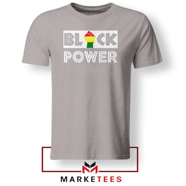 Black Power Rainbow Fist Sport Grey Tshirt