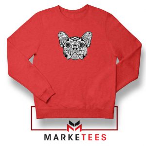 Bulldog Sugar Skull Red Sweatshirt