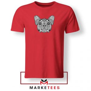 Bulldog Sugar Skull Red Tshirt