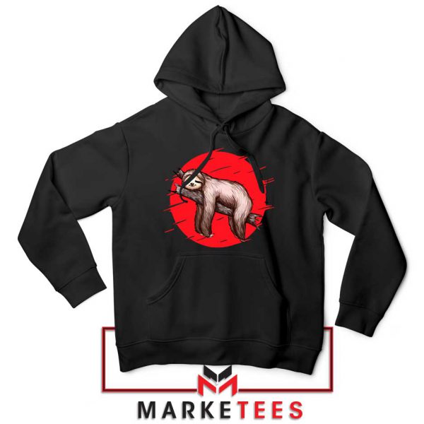 Lazy Sloth Black Hoodie