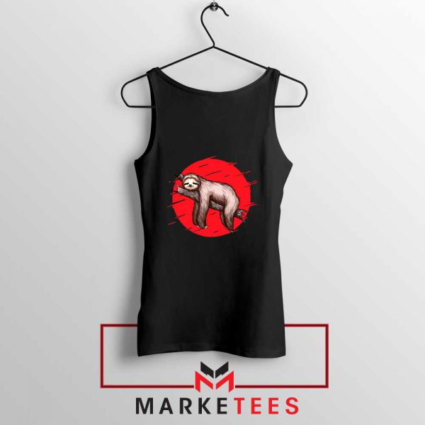 Lazy Sloth Black Tank Top