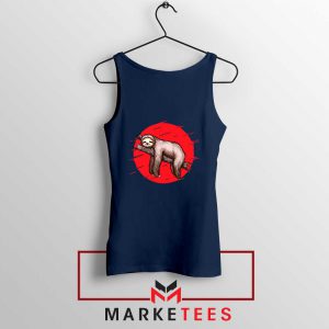 Lazy Sloth Navy Blue Tank Top