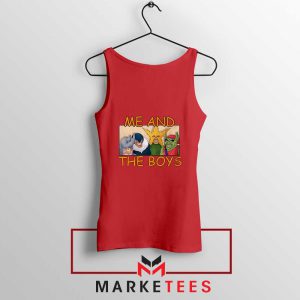 Me And The Boys Graphic Red Tank Top