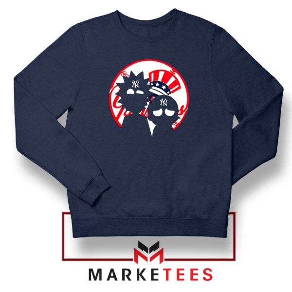 Rick and Morty New York Yankees Navy Blue Sweatshirt