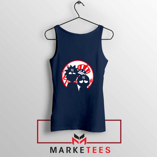 Rick and Morty New York Yankees Navy Blue Tank Top