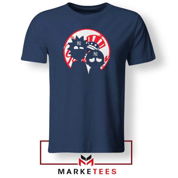 Rick and Morty New York Yankees Navy Blue Tshirt