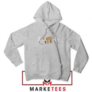 Sloth Lazy Heartbeat Sport Grey Hoodie