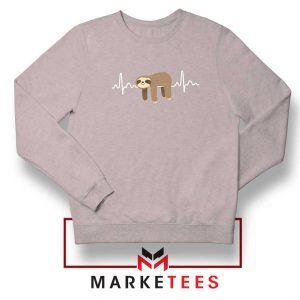 Sloth Lazy Heartbeat Sport Grey Sweatshirt