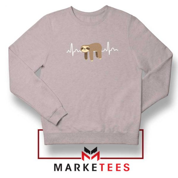 Sloth Lazy Heartbeat Sport Grey Sweatshirt