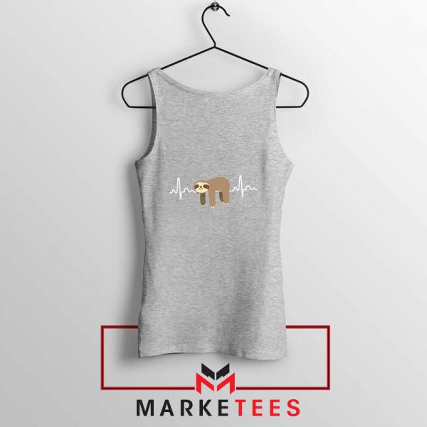 Sloth Lazy Heartbeat Sport Grey Tank Top