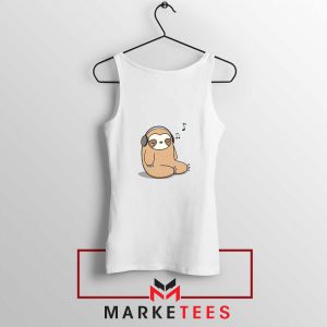 Sloth Listening Music Tank Top