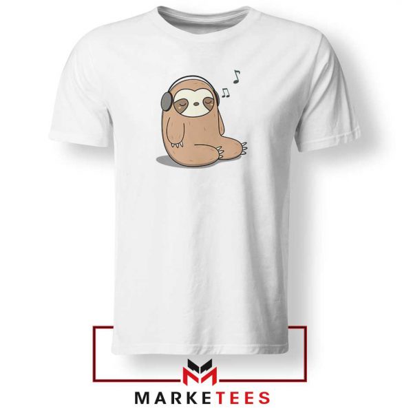 Sloth Listening Music Tshirt