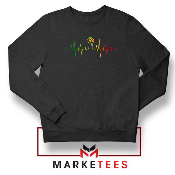 Black Power Heartbeat Black Sweatshirt