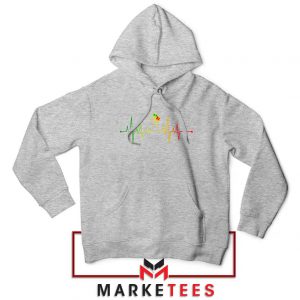 Black Power Heartbeat Sport Grey Hoodie