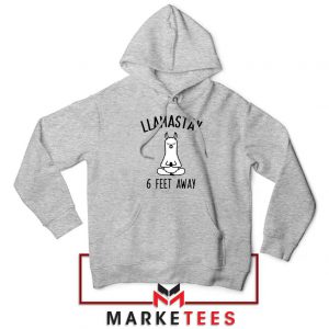 Llama Stay 6 Feet Away Sport Grey Hoodie