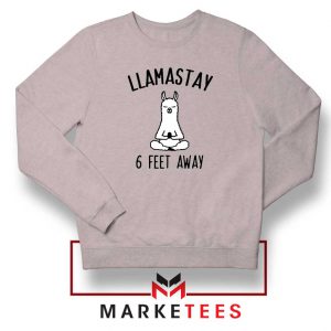 Llama Stay 6 Feet Away Sport Grey Sweatshirt