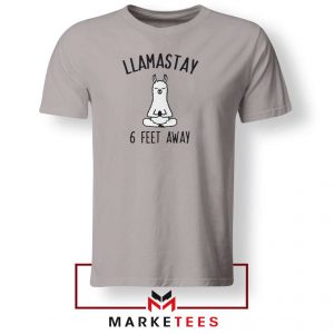 Llama Stay 6 Feet Away Sport Grey Tshirt