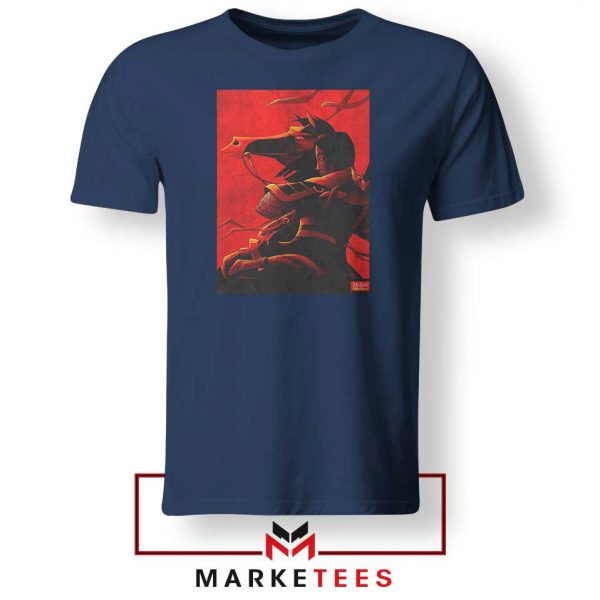 Mulan Desgin Poster Navy Blue Tshirt