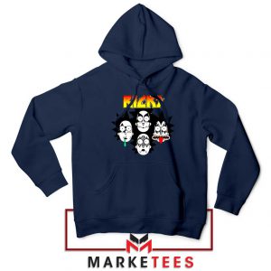 Rick And Morty Parody Of Kiss Navy Blue Hoodie