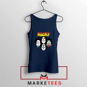 Rick And Morty Parody Of Kiss Navy Blue Tank Top