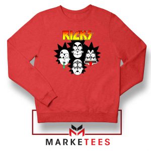 Rick And Morty Parody Of Kiss Red Sweatshirt