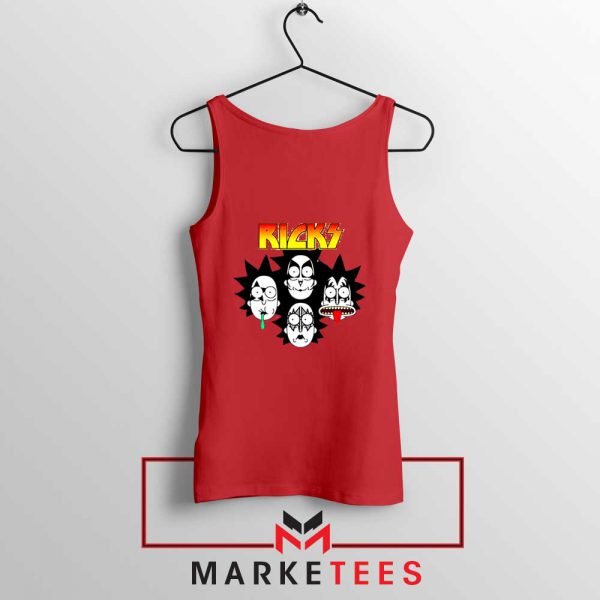 Rick And Morty Parody Of Kiss Red Tank Top