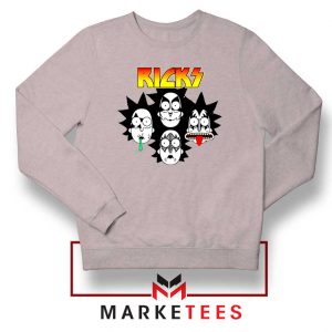 Rick And Morty Parody Of Kiss Sport Grey Sweatshirt
