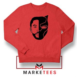 TChalla Face Silhouette Red Sweatshirt