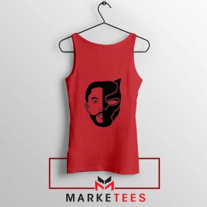 TChalla Face Silhouette Red Tank Top