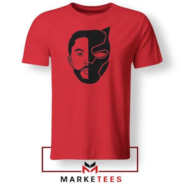 TChalla Face Silhouette Red Tshirt