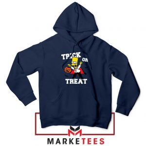 Trick Or Treat Bart Navy Blue Hoodie