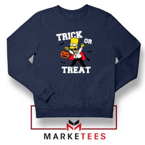 Trick Or Treat Bart Navy Blue Sweatshirt