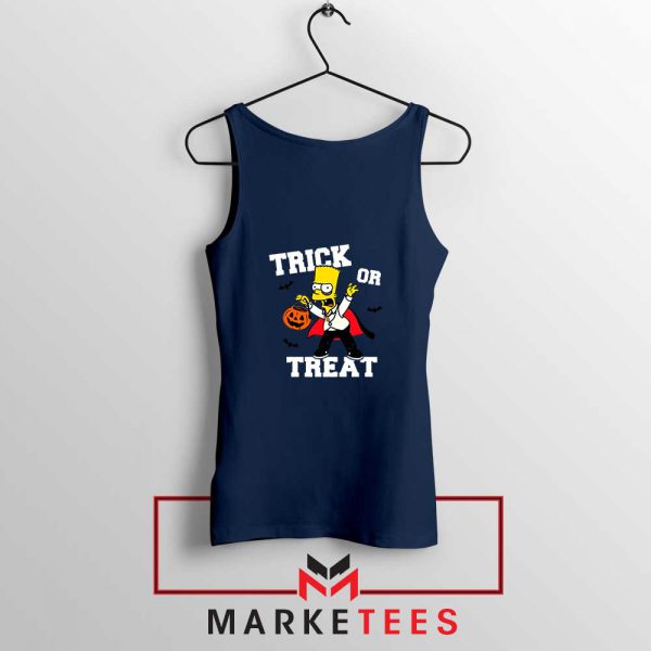 Trick Or Treat Bart Navy Blue Tank Top