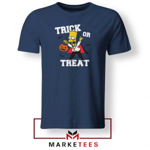 Trick Or Treat Bart Navy Blue Tshirt