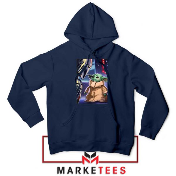 Baby Yoda The Mandalorian Navy Blue Hoodie