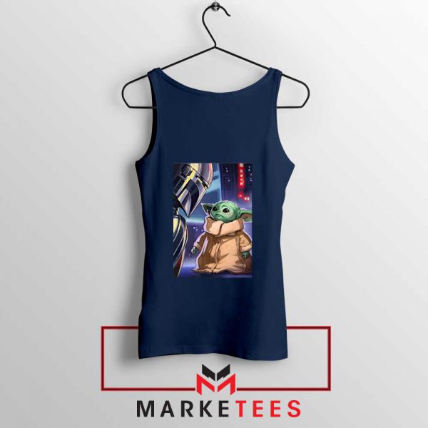 Baby Yoda The Mandalorian Navy Blue Tank Top