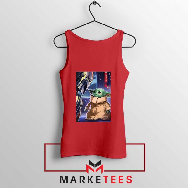 Baby Yoda The Mandalorian Red Tank Top