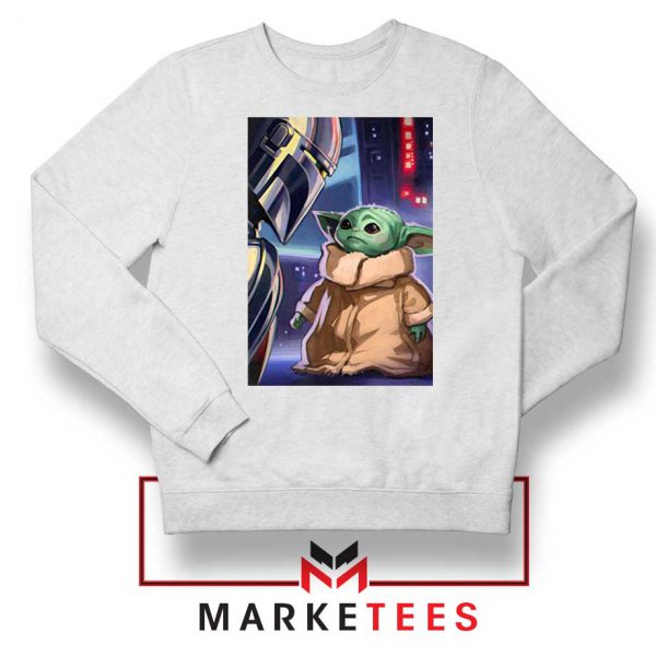Baby Yoda The Mandalorian White Sweatshirt
